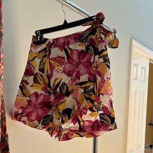 Lulus Floral Print Skort Tie Waist